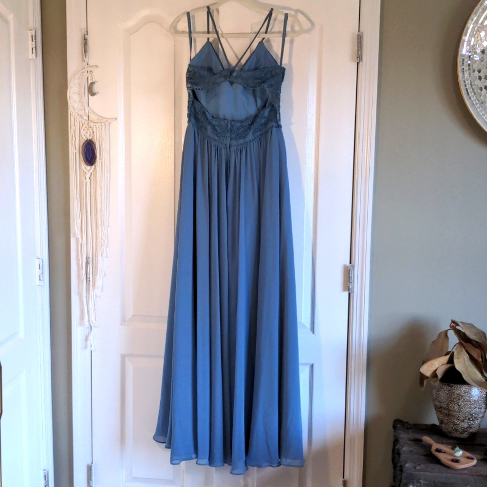 Kennedy Blue size 8 - 10 Cameron style slate blue maxi bridesmaid guest dress - Picture 6 of 11
